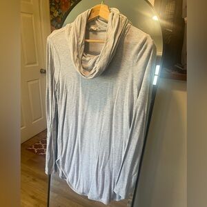 Light Blue Long Sleeve Cowl Neck Top